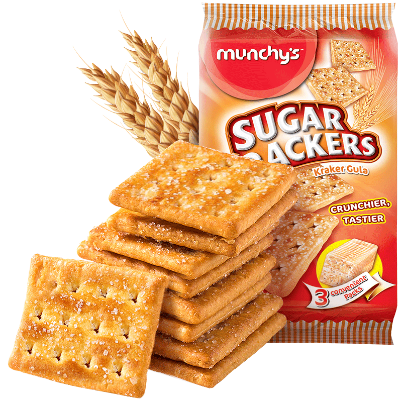 进口马奇新新正方卜甜脆苏打饼干休闲零食品经典白糖苏打早餐