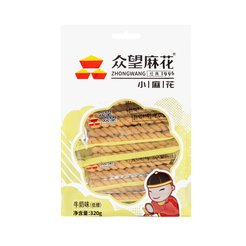 众望牛奶味低糖小麻花中式糕点休闲零食下午茶解馋小零食