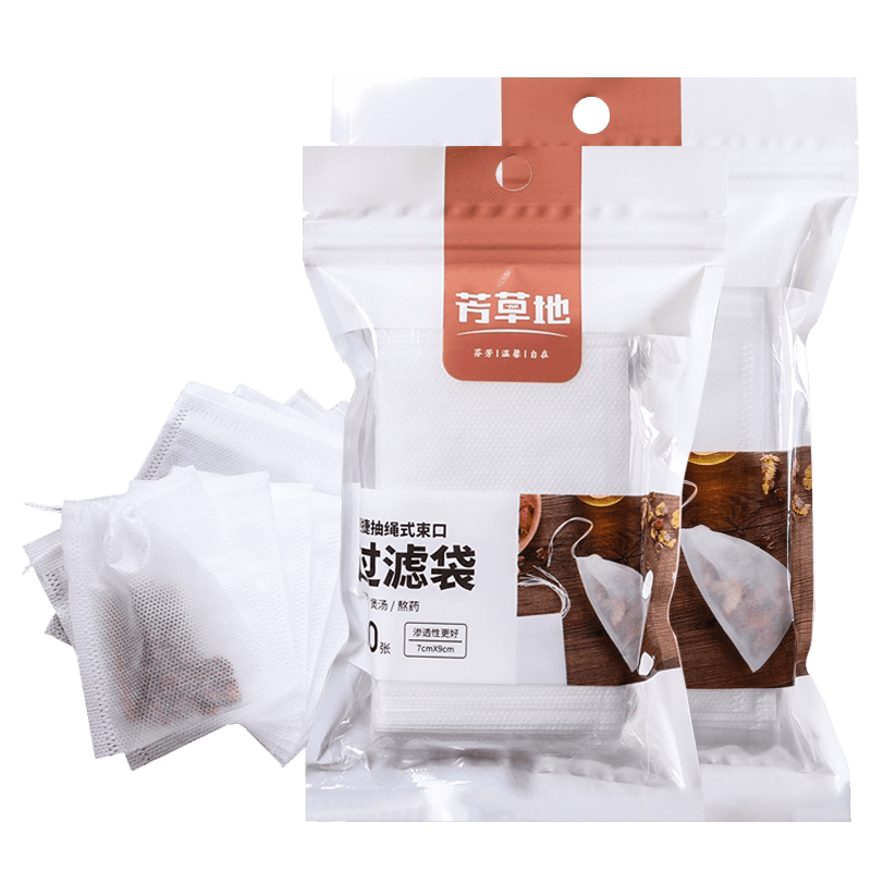 芳草地 一次性抽线无纺布过滤袋120只 煲汤隔渣卤料佐料袋10*12CM