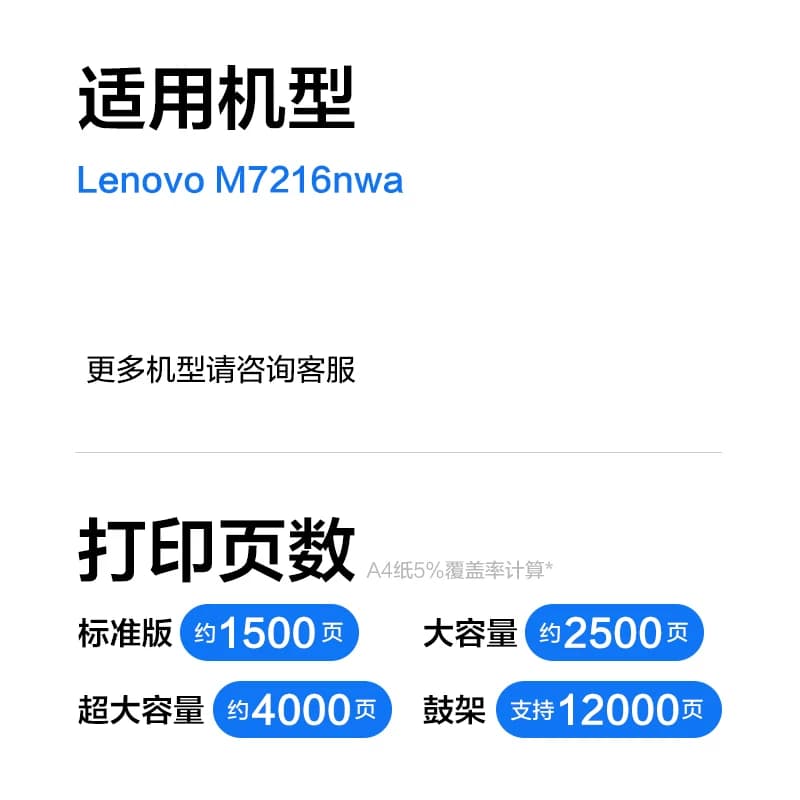 【次日达】彩格官方原装适用联想M7216NWA打印机粉盒7216墨盒晒鼓复印一体机激光多功能Lenovo m7216专用硒鼓,详情图 3