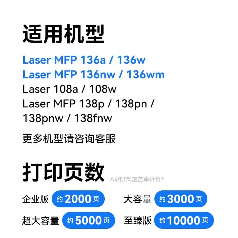彩格适用惠普136w硒鼓hp110A mfp136a/wm/nw打印机墨盒108a/w 138p/pn/pnw易加粉W1110A碳粉墨粉HP Laser MFP,详情图 3