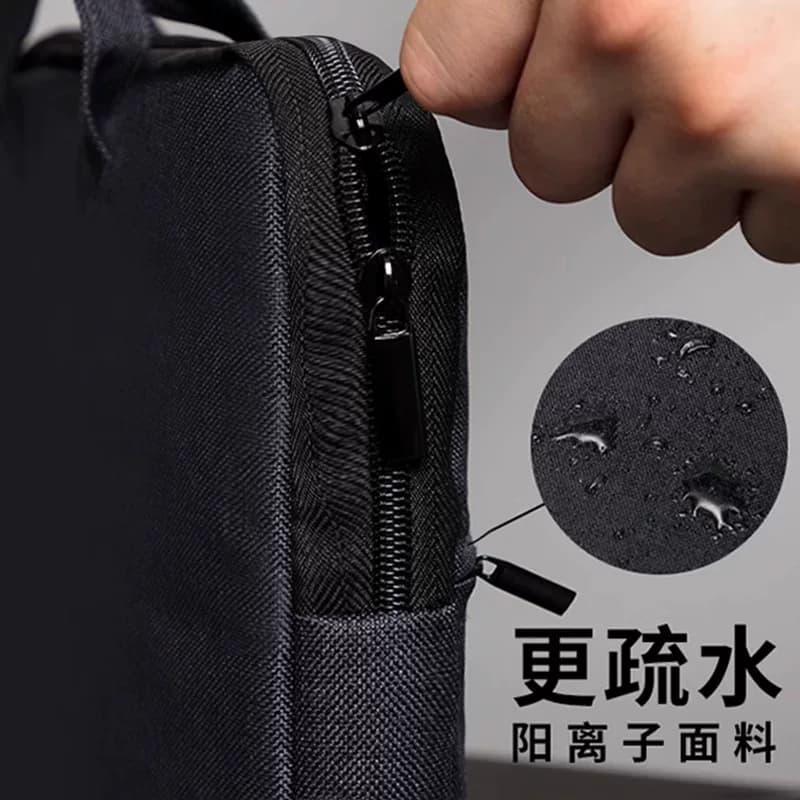得力文件袋电脑包公文包帆布包a4手提袋资料袋商务拉链多层男办公包文件公文包会议大容量办公用品收纳,详情图 3