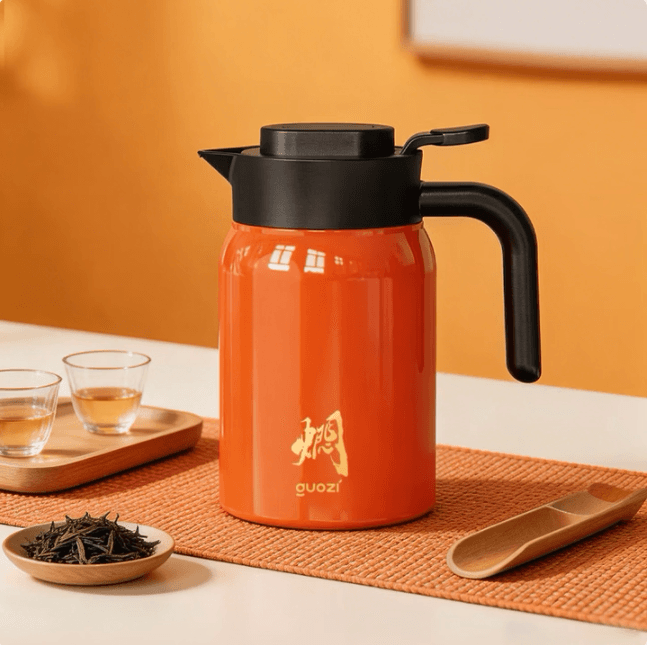 果兹 GZ-B74橙意焖茶壶带茶隔 1000ml 304不锈钢+pp 个