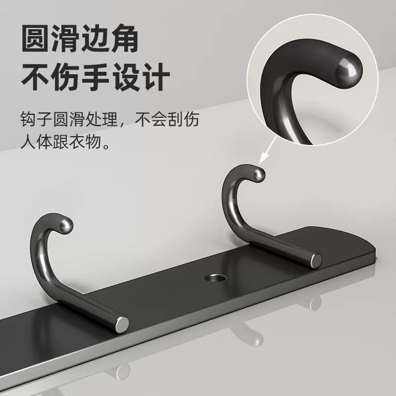 不锈钢挂钩强力粘胶免打孔卫生间挂衣架壁挂墙上粘钩浴室【企采】,详情图 2