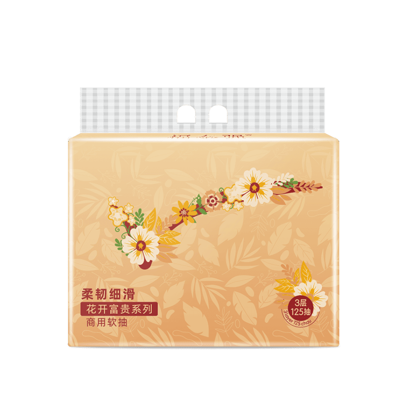 福泰强牌花开富贵系列LJRH-306商用软抽纸125抽48包装 洁柔品质