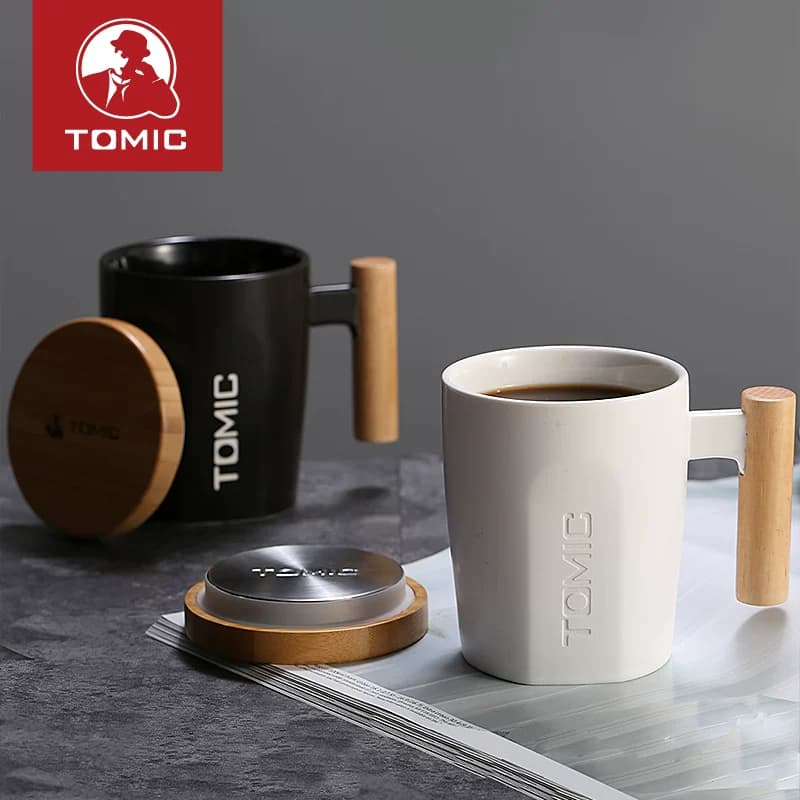 特美刻（TOMIC） TCL1329/400ml 马克杯带盖咖啡杯子陶瓷杯