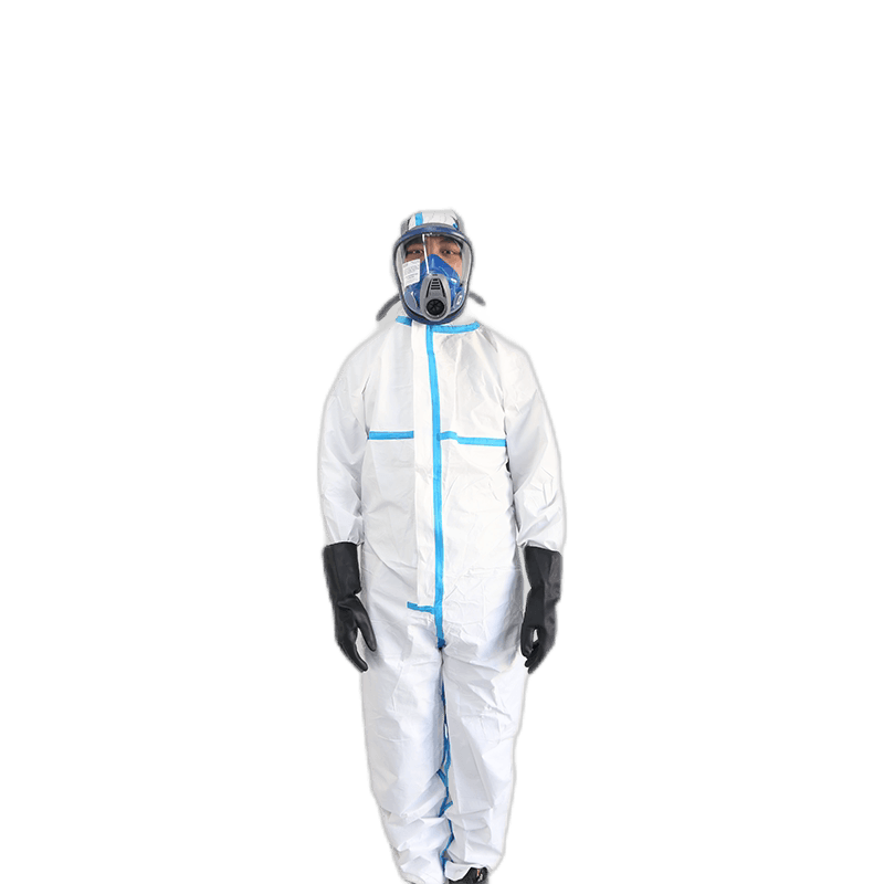 汉盾 HD-BP616胶条型 白色带帽连体式工业防护服 S码-XXXXL码