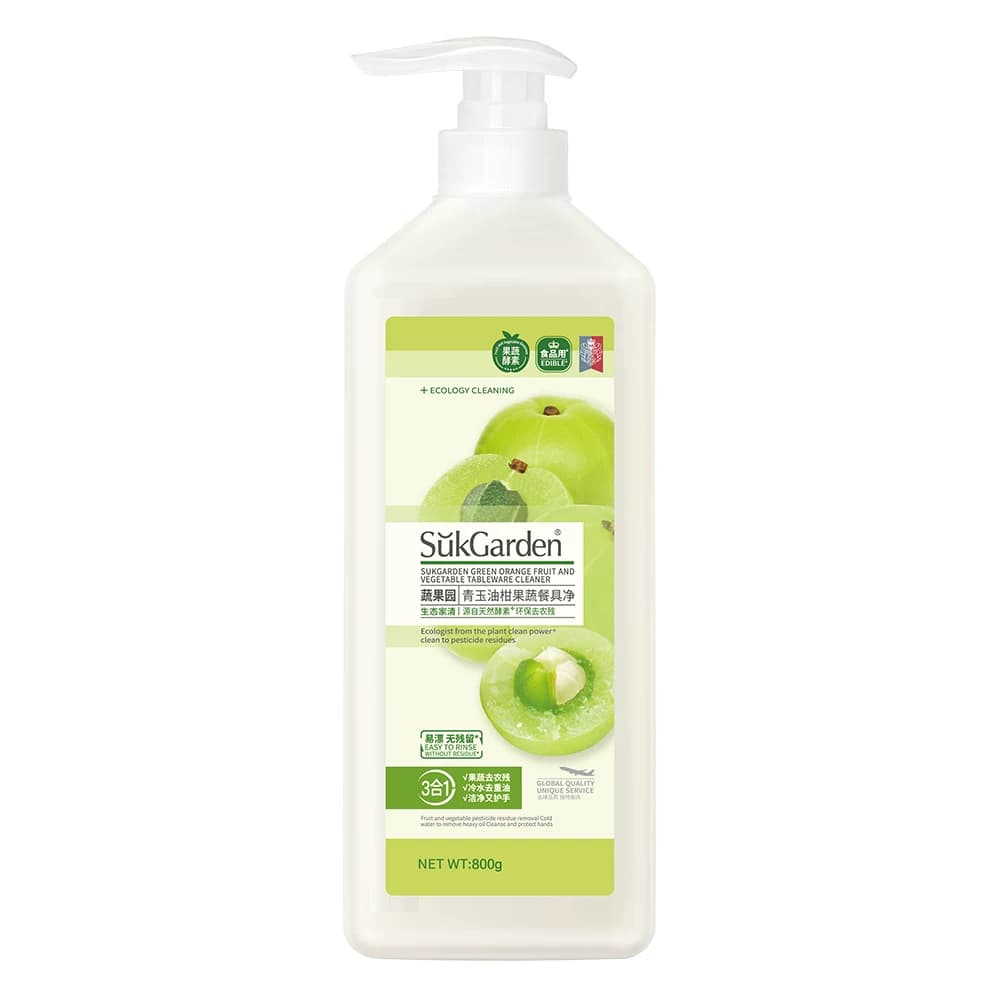 SukGarden蔬果园青玉油柑果蔬餐具净（半透瓶）泵装800g