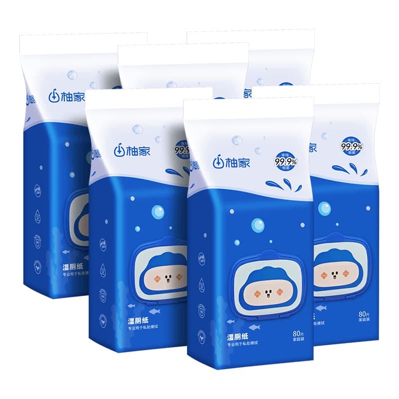 柚家®湿巾（湿厕纸）80片/包 6包/箱