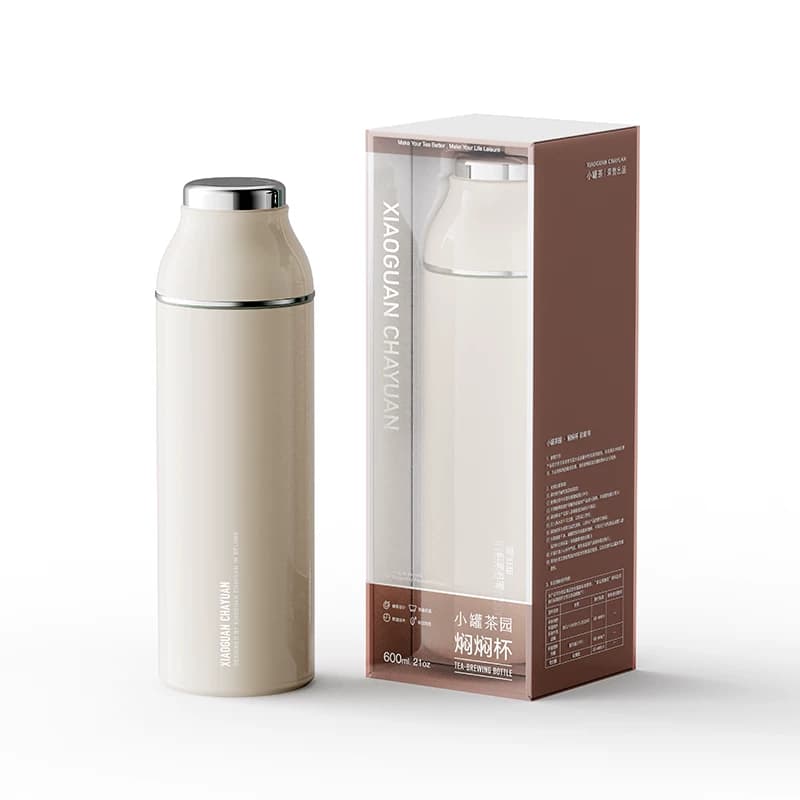 小罐茶园 焖焖杯 600ml（海贝白）304不锈钢食品级保温杯茶具礼盒