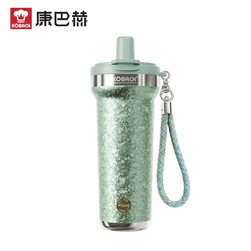 康巴赫都市系列纯钛保温吸管钛啡杯750mL(浅祖母绿)