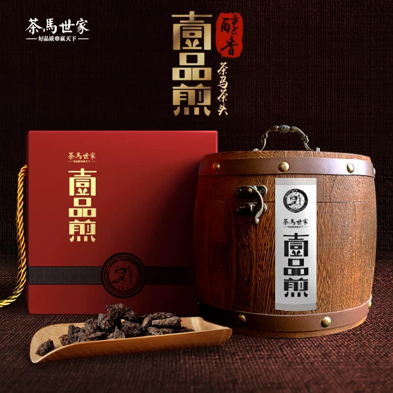 茶马世家老茶头普洱熟茶珍藏木桶礼盒装500g