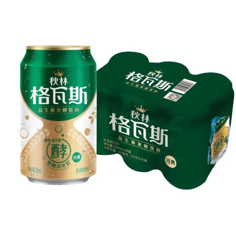 秋林格瓦斯面包发酵饮料经典原味330ml*6罐
