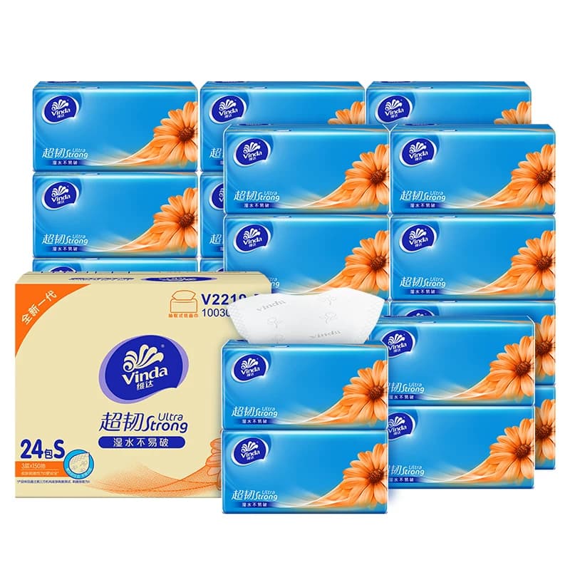 维达超韧软抽3层S码150抽×24包V2219-B