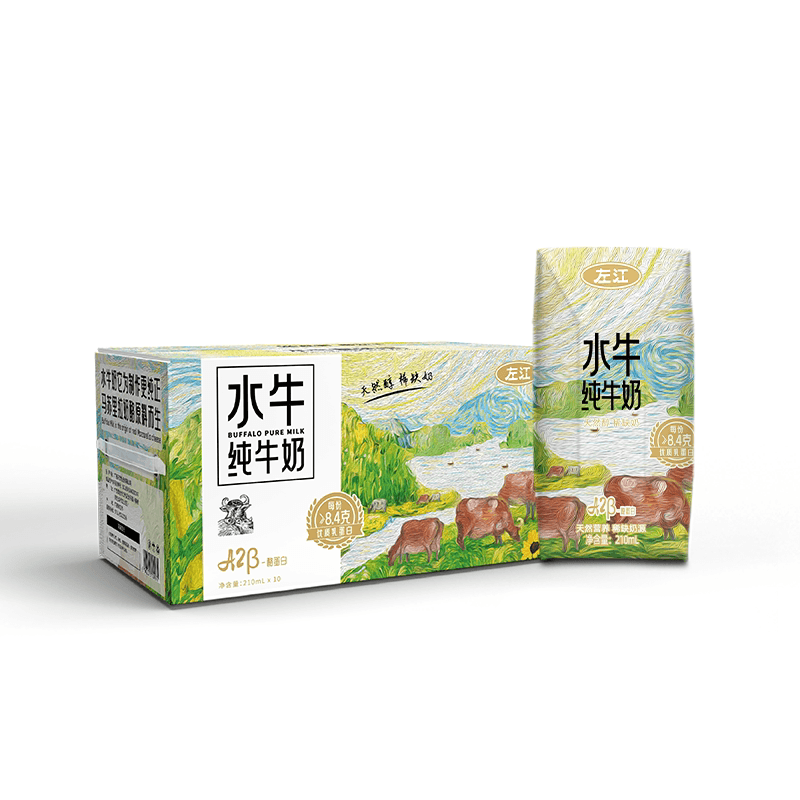 左江a2β-酪蛋白水牛纯牛奶 210ml*10盒