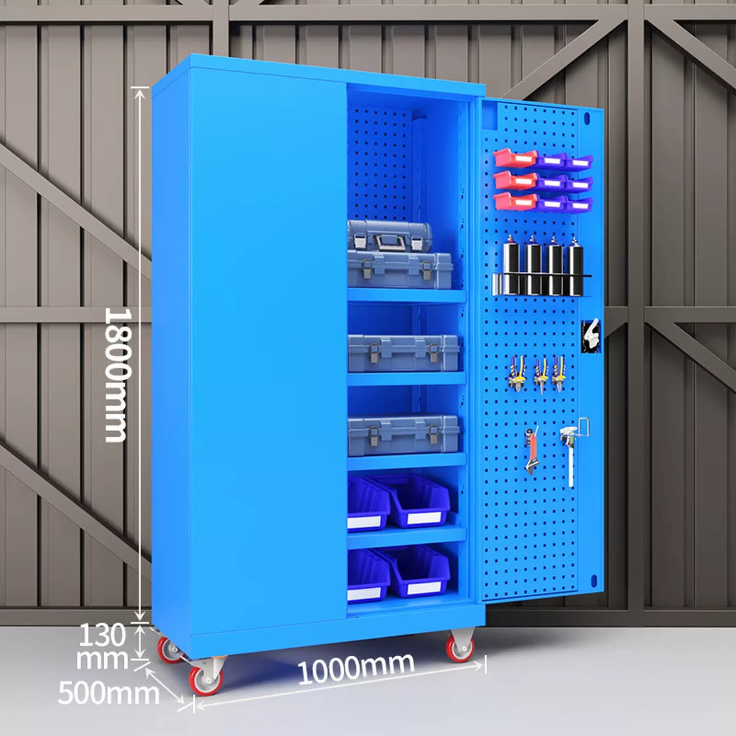 重型工具柜铁皮柜车间五金工具箱双开门工厂储物柜安全工具