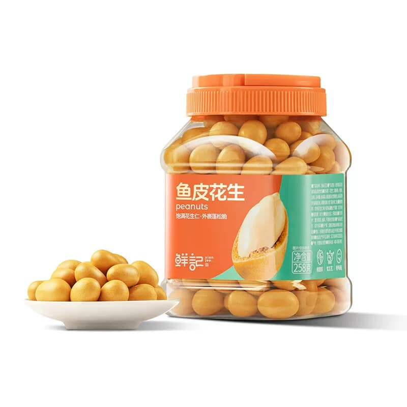 鲜记鱼皮花生258g