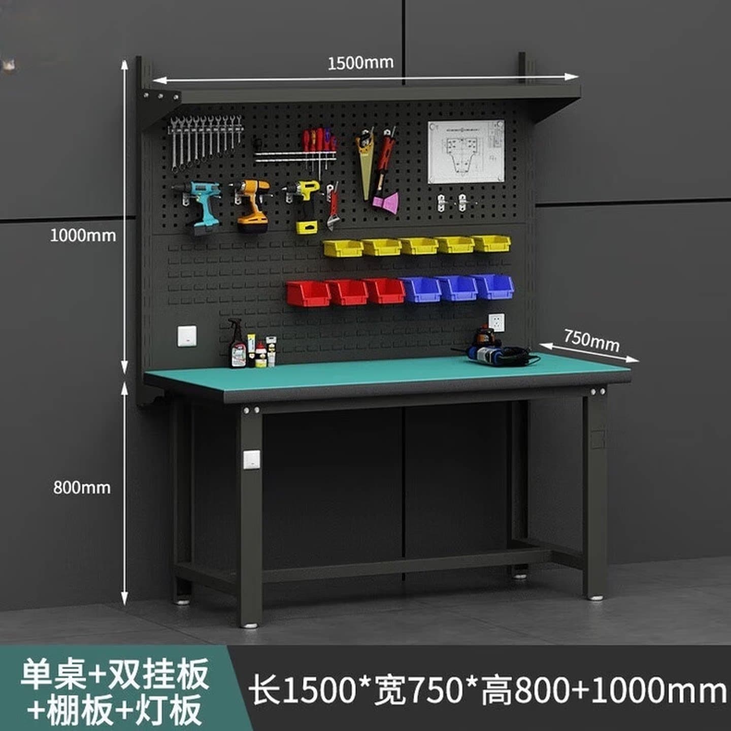 重型钳工工作台车间防静电操作台不锈钢维修桌电工实验室检验桌子