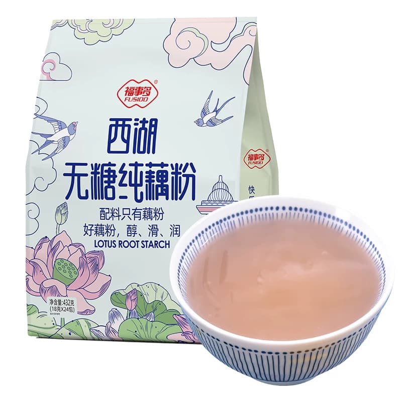 福事多）西湖无糖纯藕粉432g*2包内含48小包