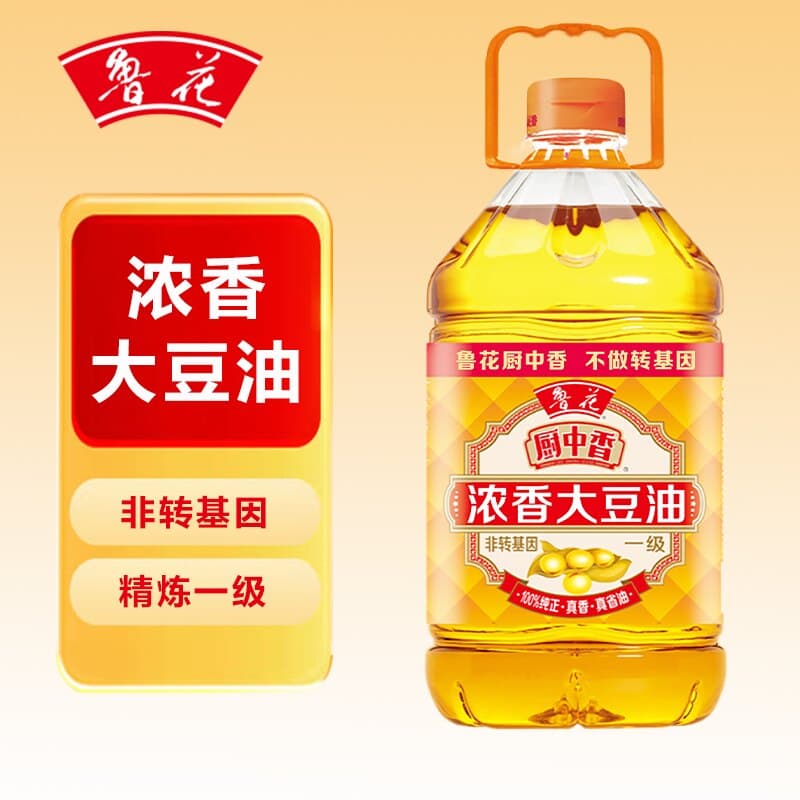 鲁花 食用油厨中香 浓香大豆油非转基因5L