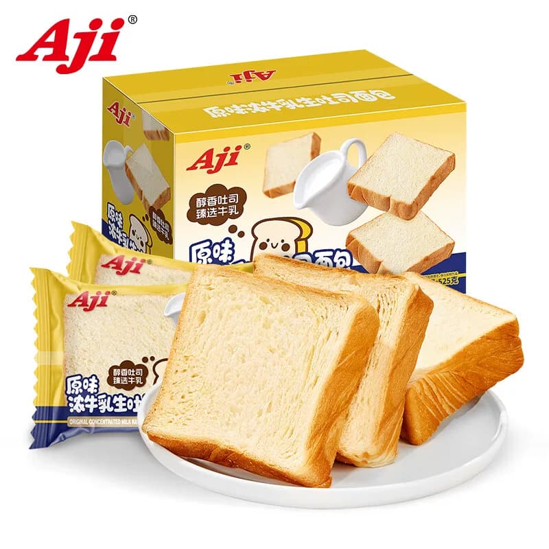 Aji原味浓牛乳生吐司面包525g*2营养早餐软面包点心休闲零食