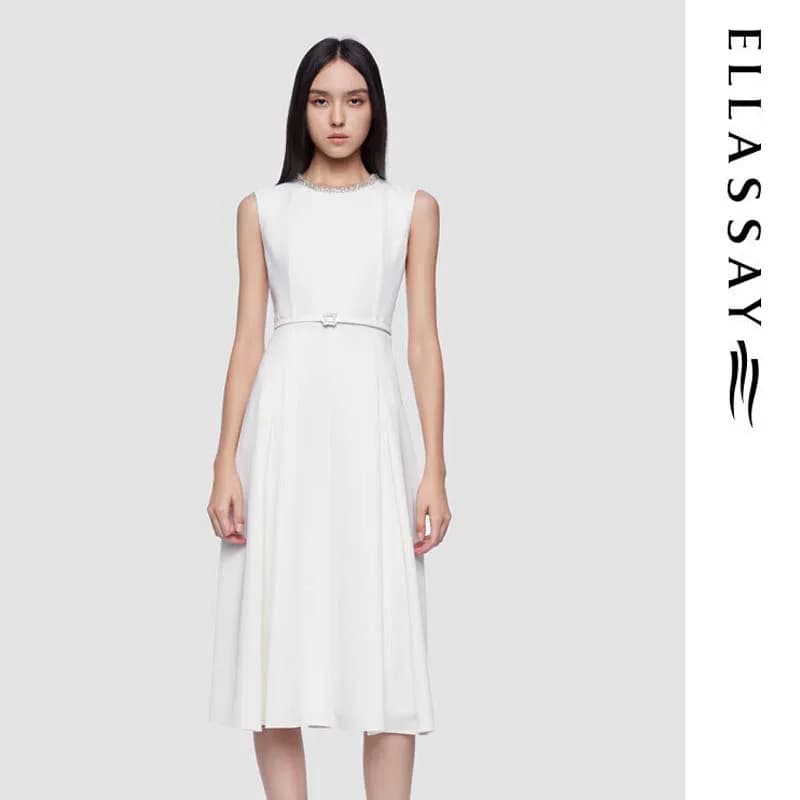 歌力思（ELLASSAY）法式优雅气质中长款连衣裙女