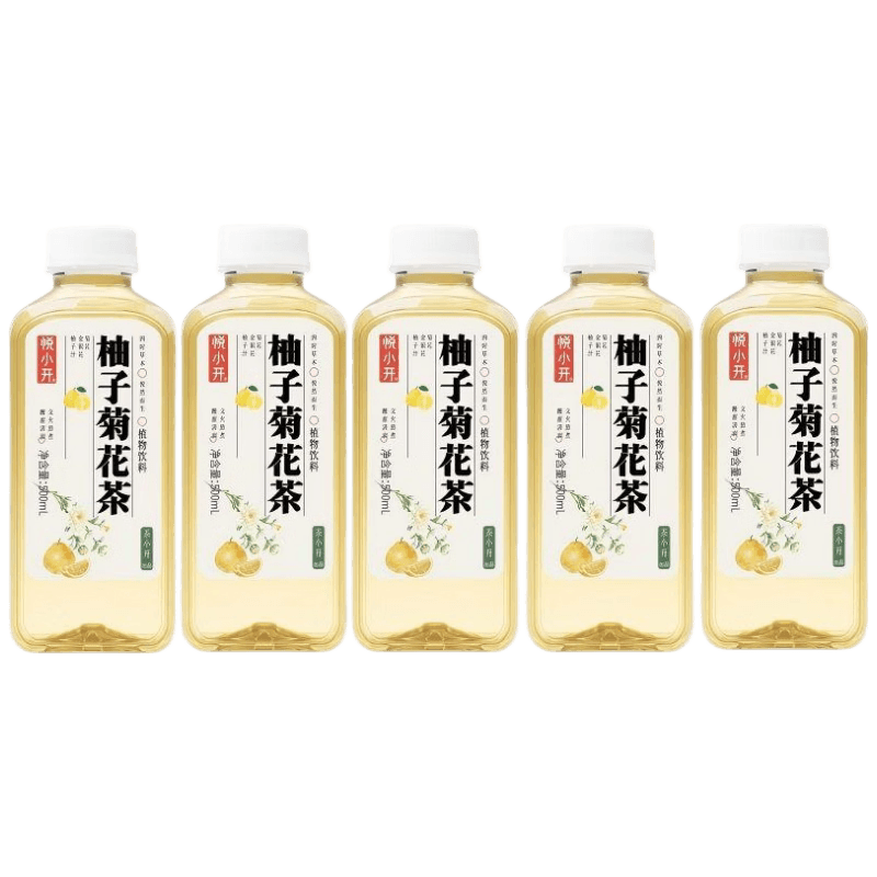 茶小开 悦小开柚子菊花茶500ml*5瓶 养生水聚会饮料植物饮料饮品