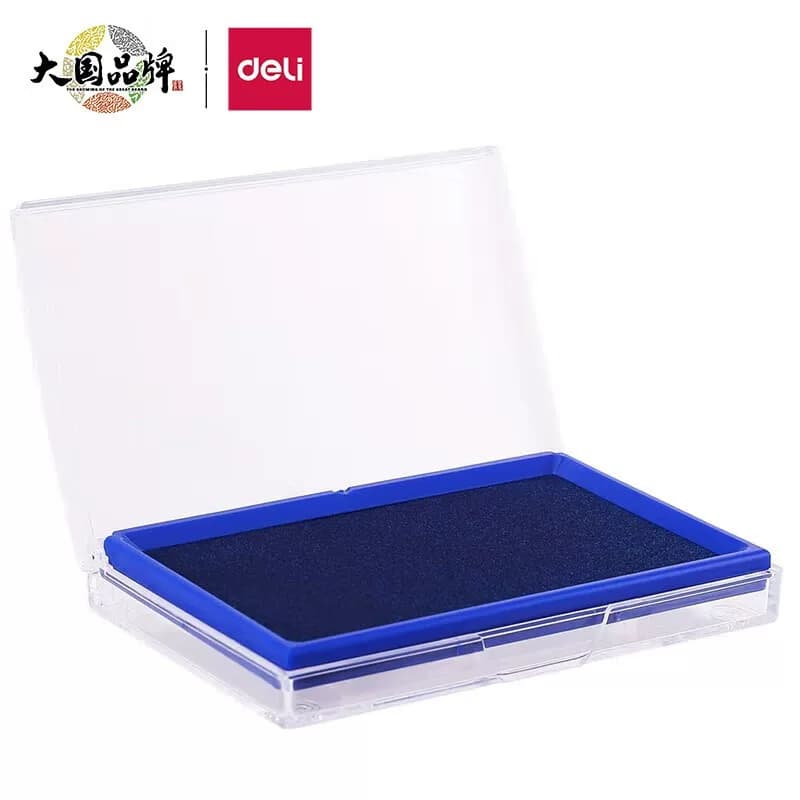 得力文具 方形快干印台 财务办公秒干印台 蓝色 9864