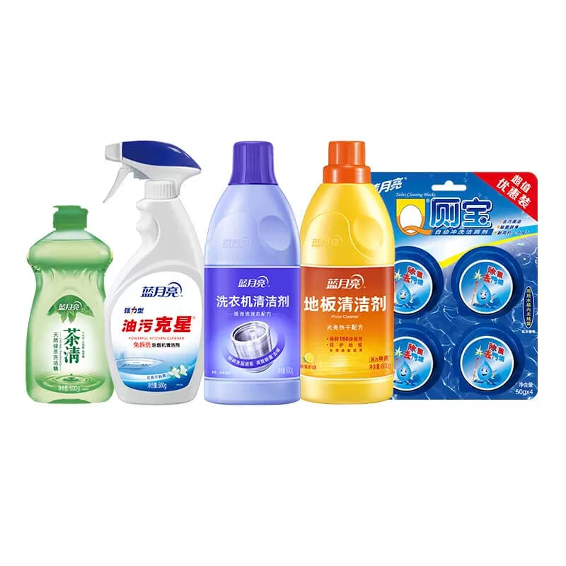 蓝月亮五效合一家清套装81001001洗洁精地板洗衣机清洁剂厕宝