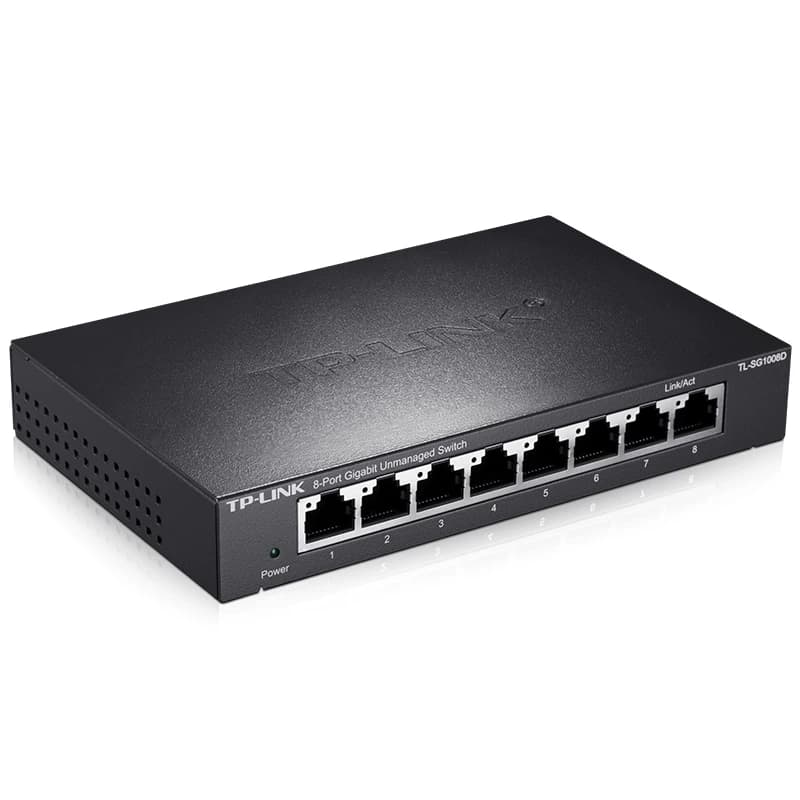 TP-LINK 8口千兆交换机 企业级监控网络分线器 TL-SG1008D