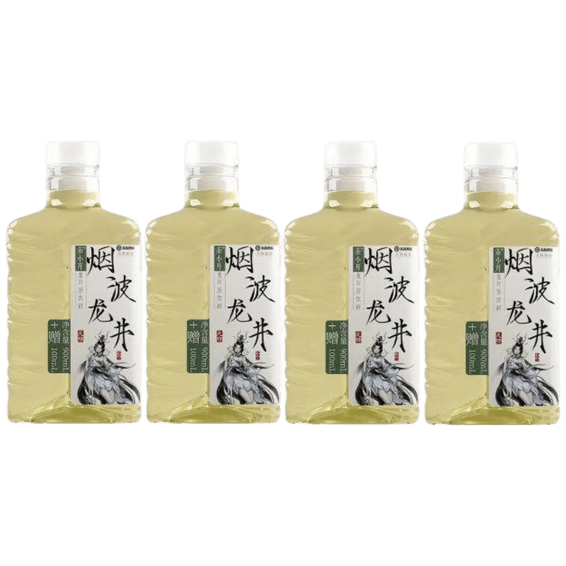茶小开 纯茶饮料烟波龙井1000ml*4瓶 0糖0脂大瓶解渴解腻夏季饮品