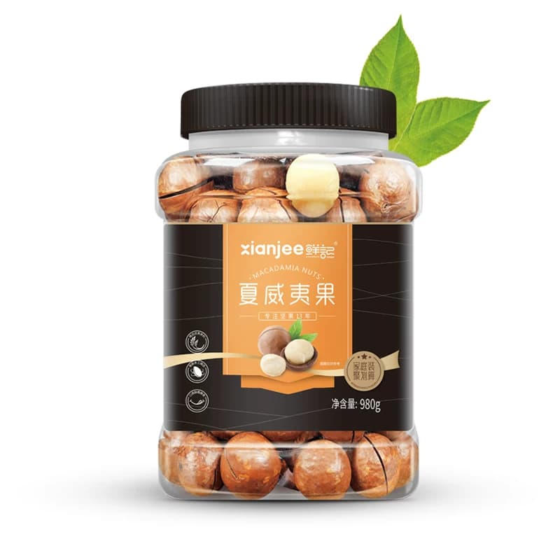 鲜记博士帽罐装系列夏威夷果-JG25405 1罐980g