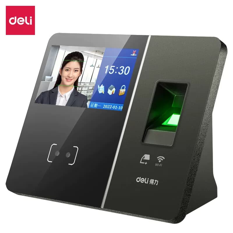 得力(deli)13750CS人脸指纹识别考勤机联网考勤面部指纹打卡机,详情图 5