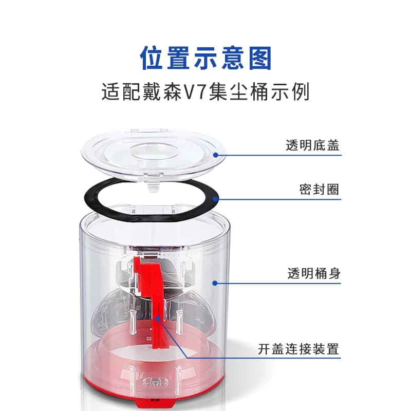 kissair适配戴森吸尘器配件集尘桶V7/V8/SV10/SV11V10/V11配件,详情图 3
