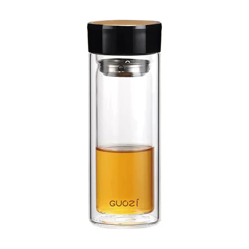 果兹果兹雅致双层玻璃杯高硼硅玻璃茶杯 GZ-S06A 400ml