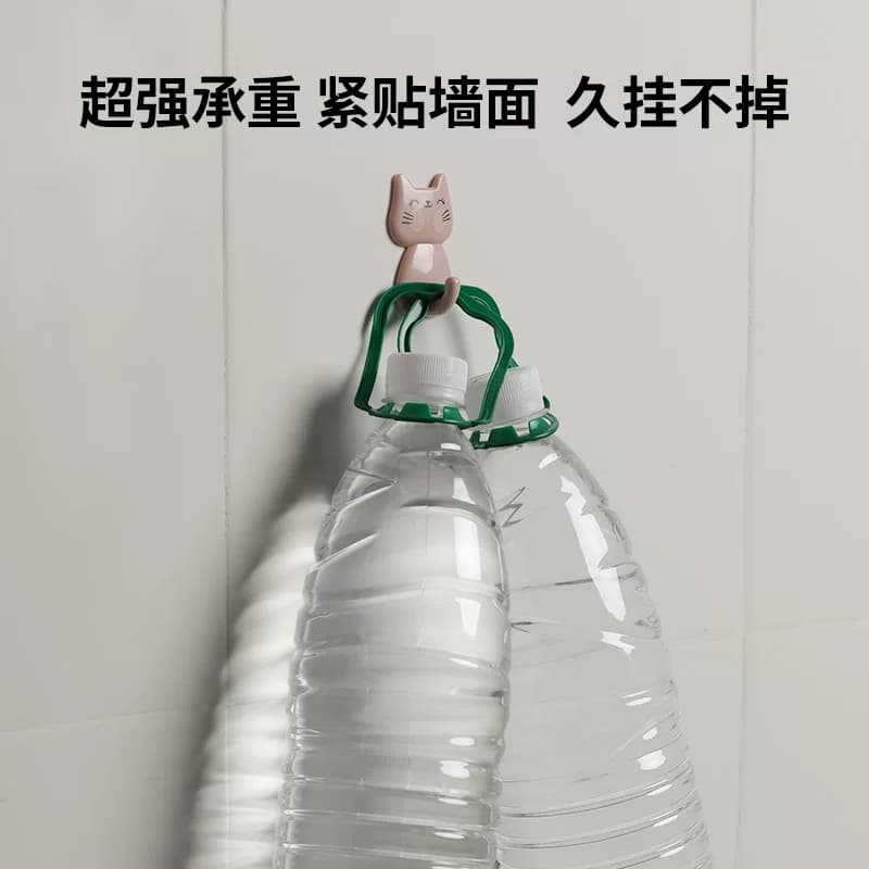茶花挂钩粘钩强力粘胶贴墙壁壁挂承重吸盘厨房挂勾无痕【企采】,详情图 3