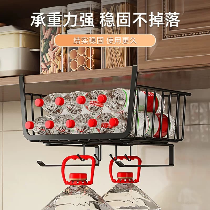 厨房置物架免打孔卷纸挂架家用抹布保鲜膜收纳架【企采】,详情图 3