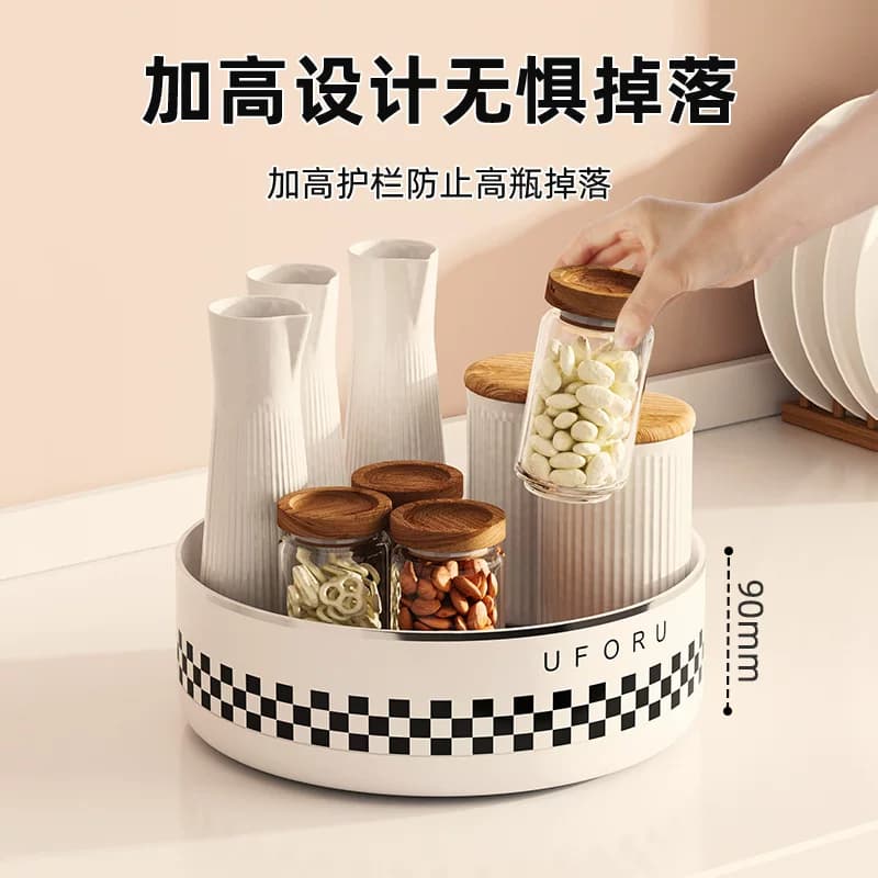 旋转调料置物架厨房多功能油盐酱醋调味料收纳盒托盘【企采】,详情图 3