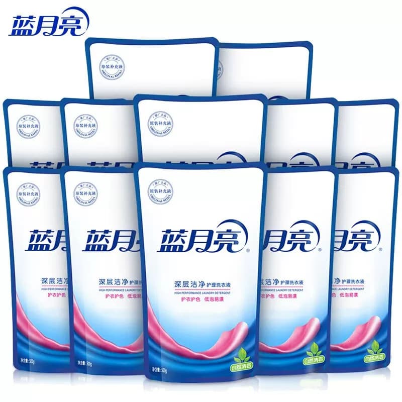 蓝月亮自然香深层洁净洗衣液袋装500g×12整箱装