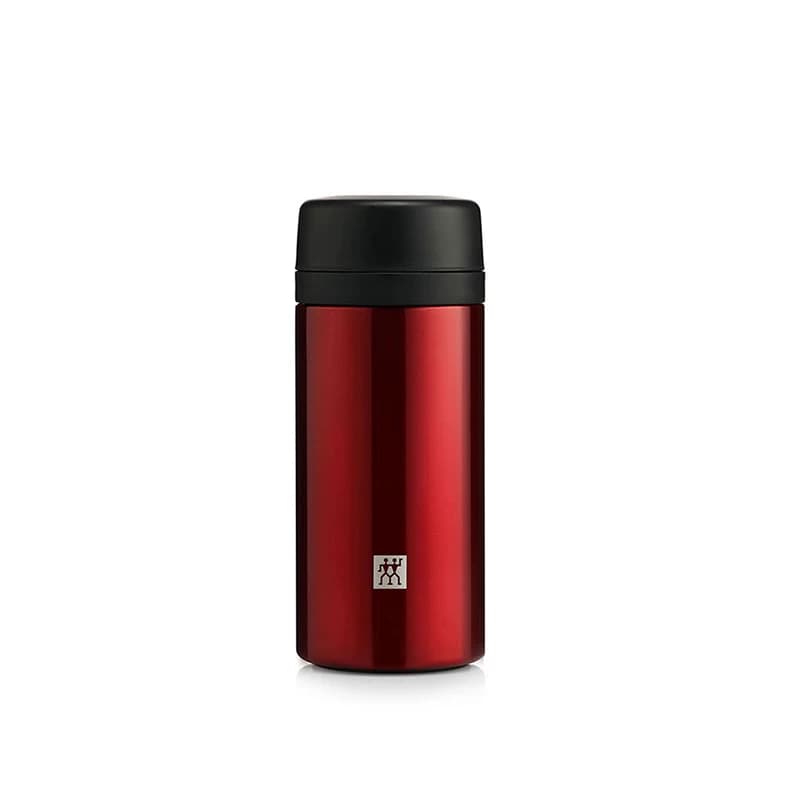 双立人真空保温茶漏杯亮光红420mL