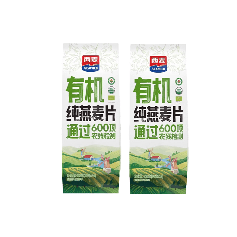 西麦 有机纯燕麦片420g*2袋（30g*14/袋）