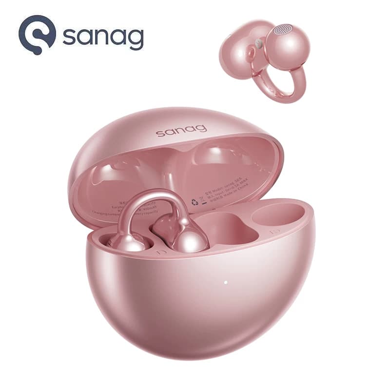 SANAG塞那 蓝牙耳机耳夹式AI翻译机S6SUltra玫瑰金
