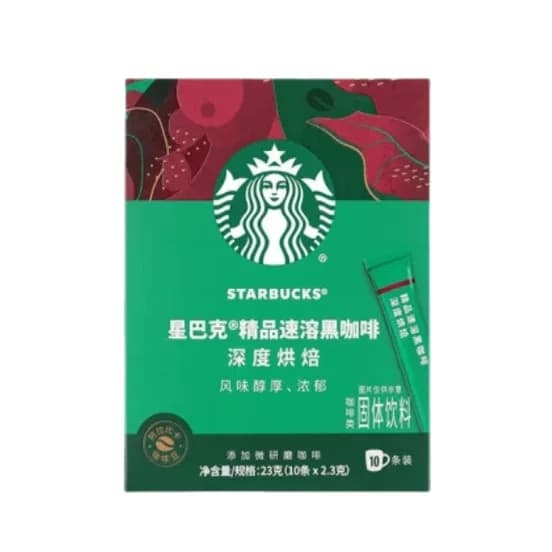 星巴克（Starbucks）速溶咖啡黑咖啡 重度烘焙2.3g*10条*2盒