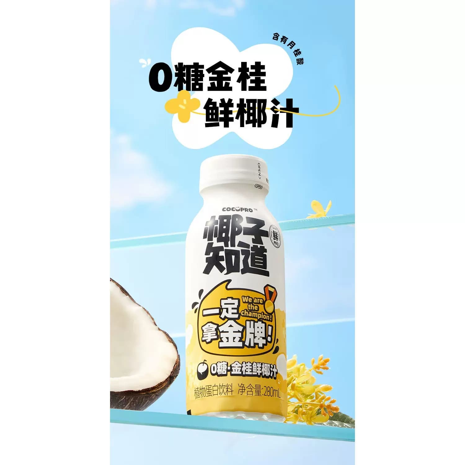 椰子知道0糖金桂鲜椰汁280ml*15