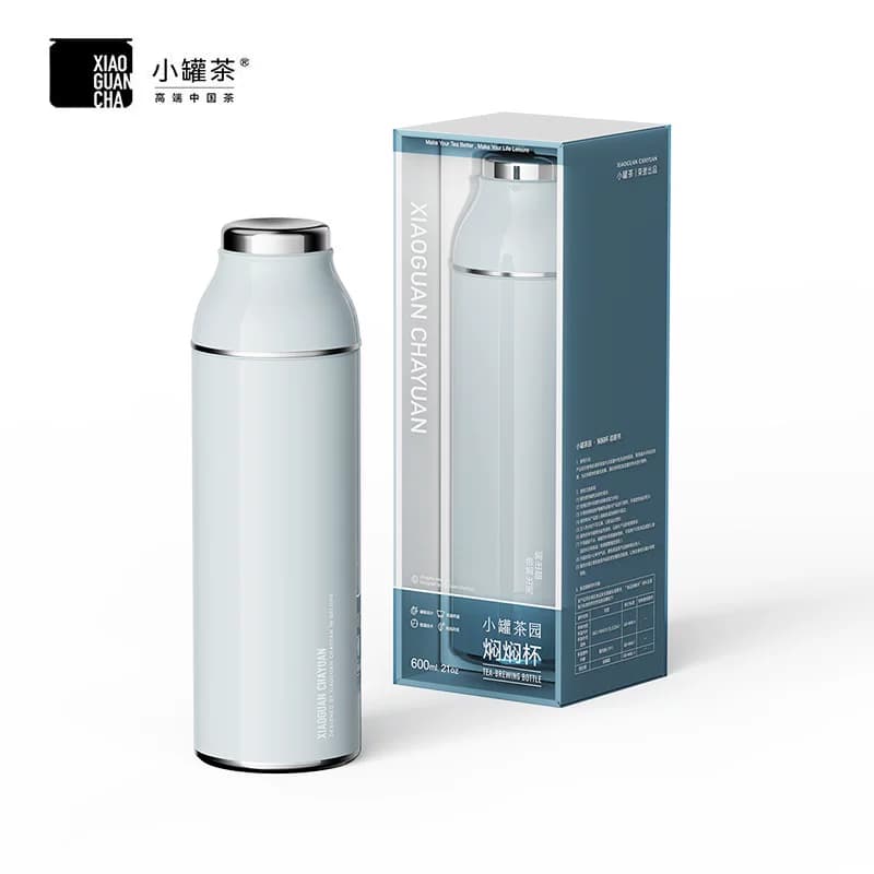 小罐茶园 焖焖杯 600ml（晴山蓝）304不锈钢食品级保温杯茶具礼盒