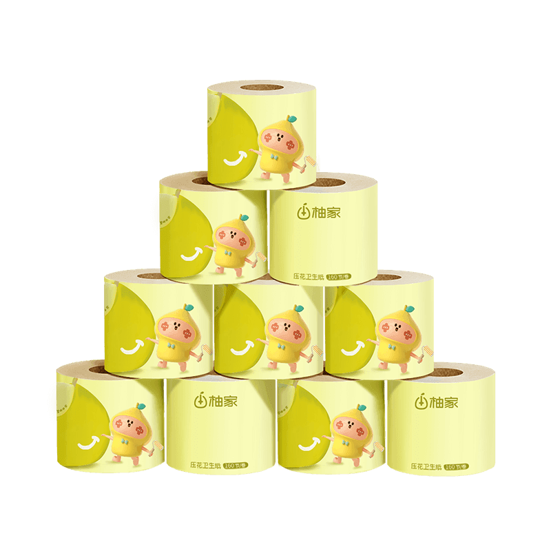 柚家4D压花卫生纸 共20卷 4层 140克/卷
