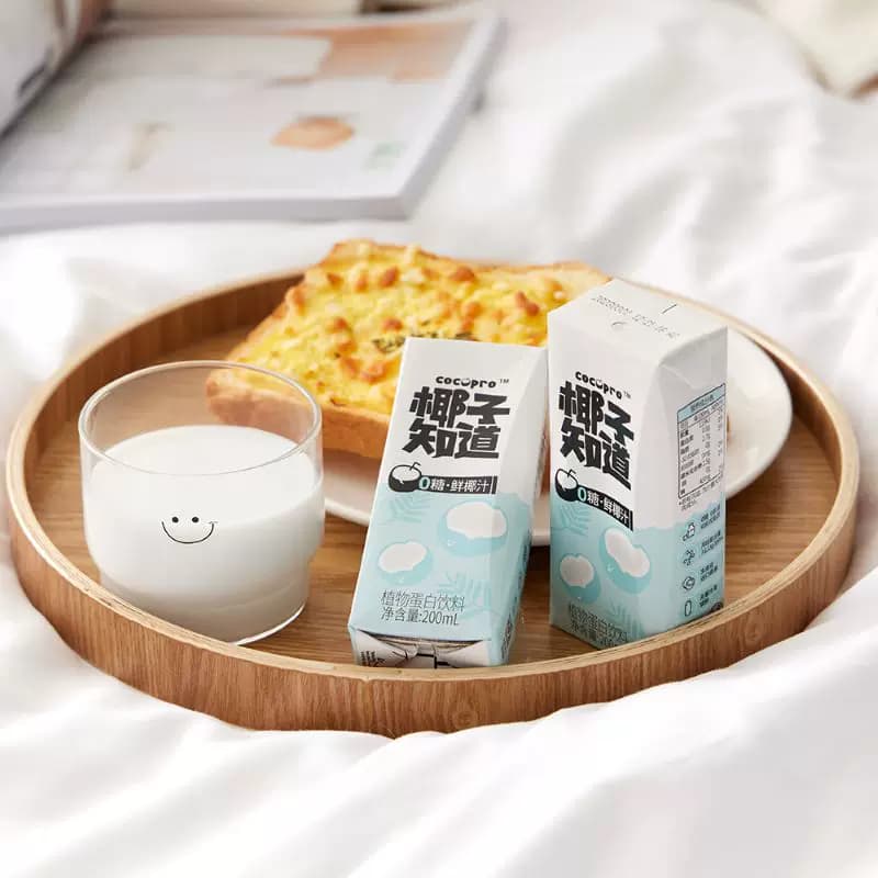 椰子知道0糖鲜椰汁生椰拿铁早餐奶便携装植物蛋白饮料200ml