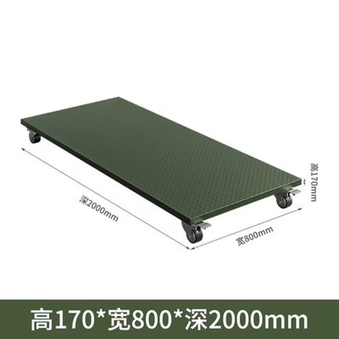 军绿色可移动网箱仓储网笼可拆卸带轮托盘野营折叠物资带网箱子