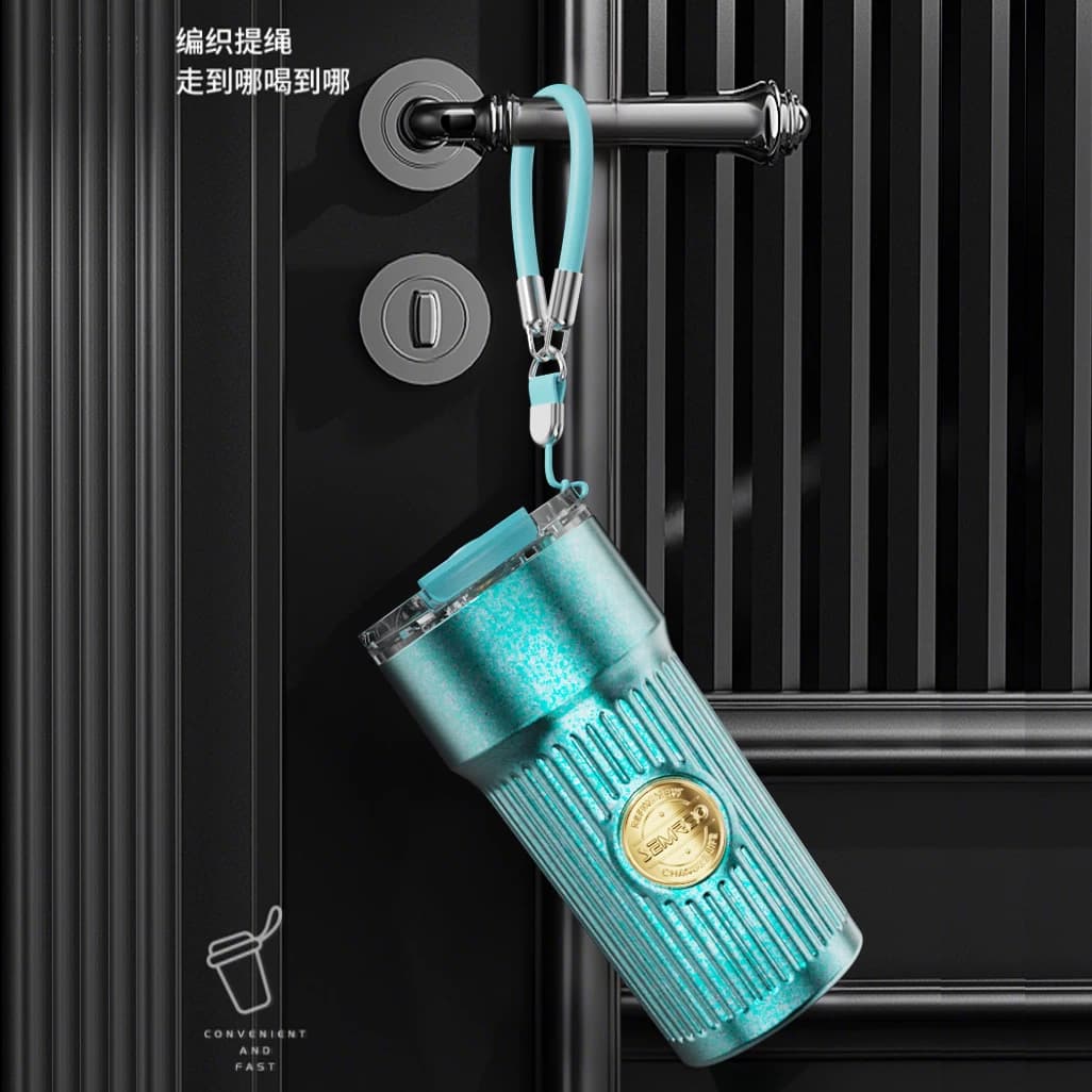 斯密欧 SEMREO摩卡咖啡杯子纯钛系列 MR148-600玫瑰红色600ml