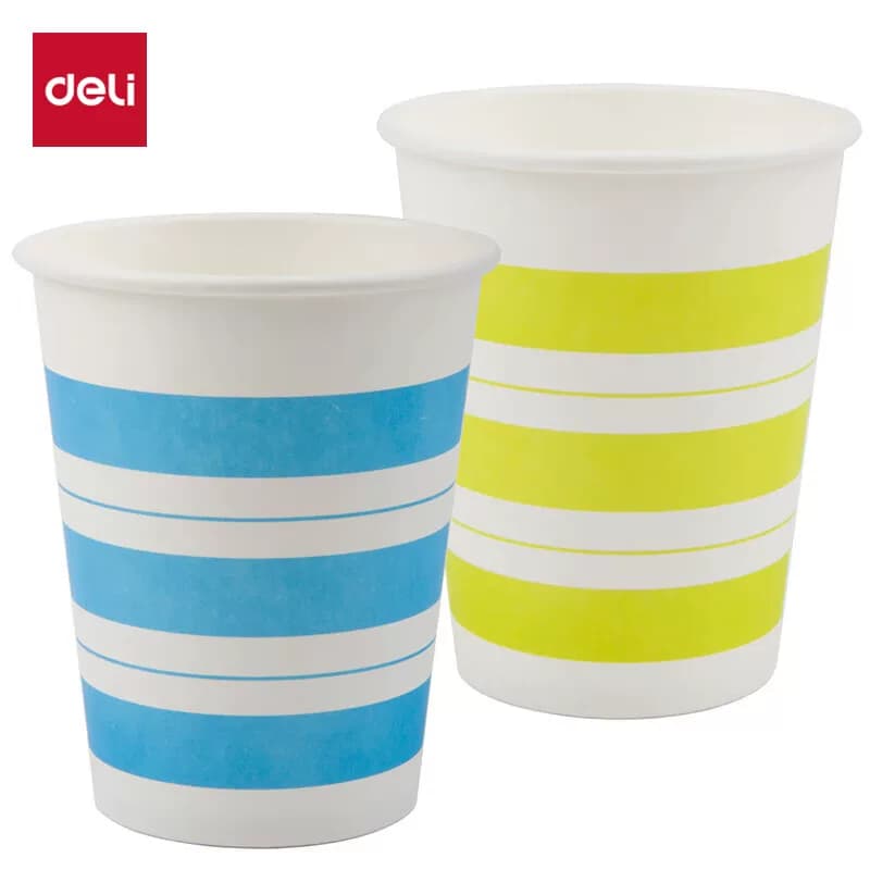 Deli/得力 加厚一次性纸杯 250mL 9560 50只/袋 单位：袋